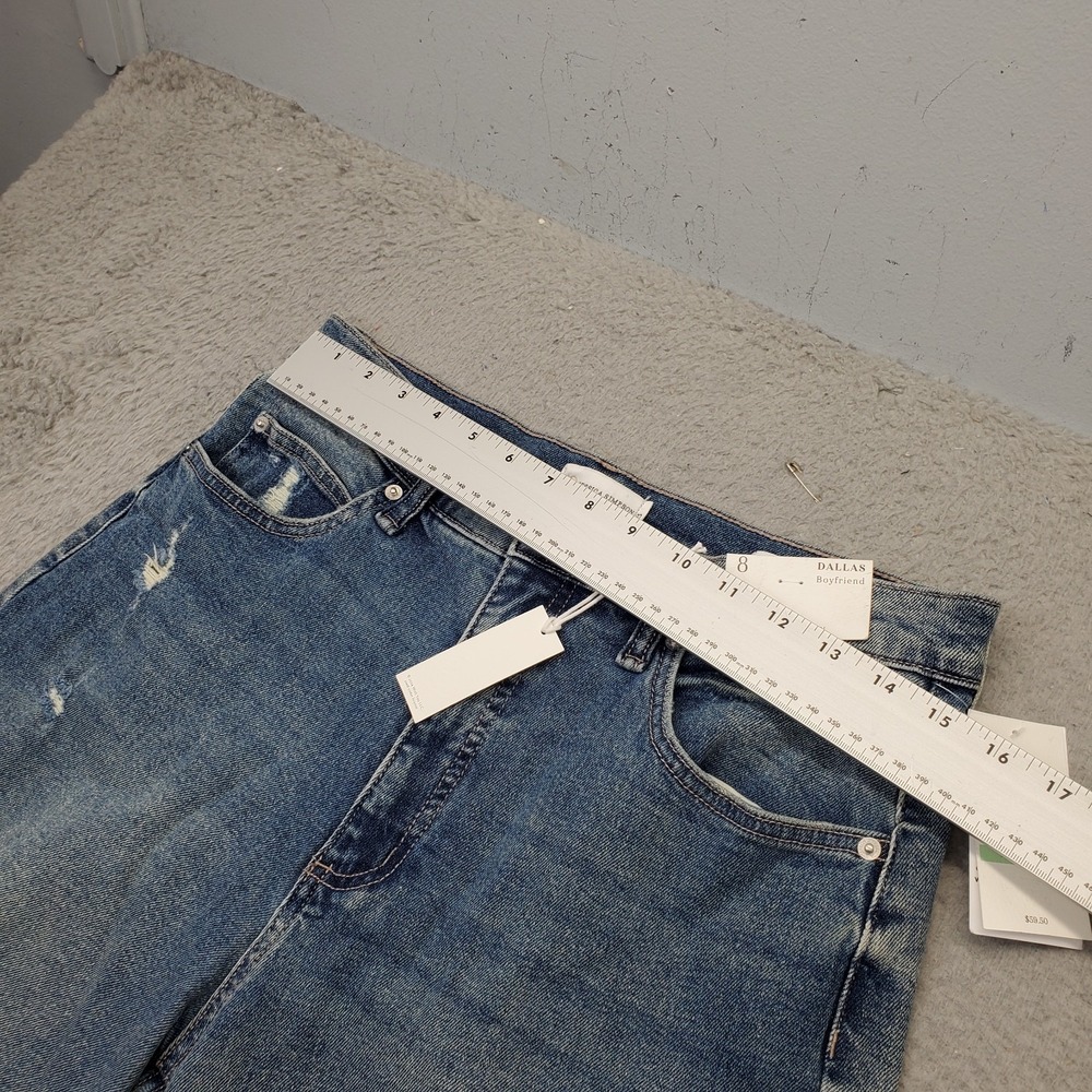 Jessica Simpson Dallas Boyfriend Jeans Womens 8 Blue Denim Stretch Distressed - Picture 3 of 11